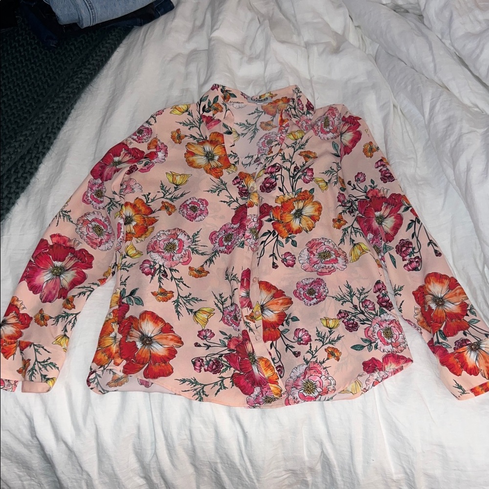 Express Floral Blouse in Pink and Red